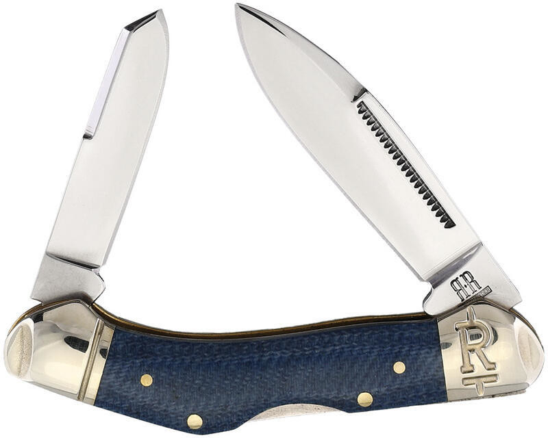 Rough Ryder Denim Micarta Two Blades Pocket Knive