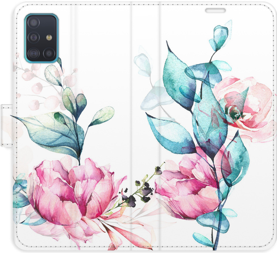 Pouzdro iSaprio Flip s kapsičkami na karty - Beautiful Flower Samsung Galaxy A51