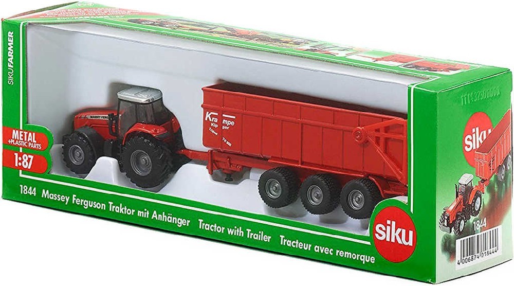 SIKU Farmer 1844 Traktor Massey Ferguson s přívěsem měřítko 1:87