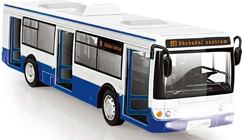 Rappa Autobus česky mluvící plast 28cm modrý volný chod na bat. se světem se zvukem