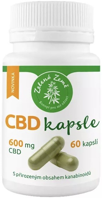 Zelená Země CBD kapsle 600 mg 60 ks