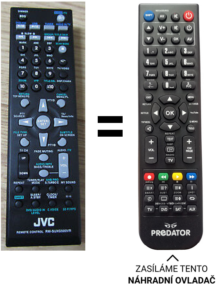 Dálkový ovladač Predátor JVC RM-SUXG500VR