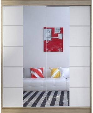 Kapol Camino V 150 cm s půleným zrcadlem a posuvnými dveřmi Stěny dub / bílá