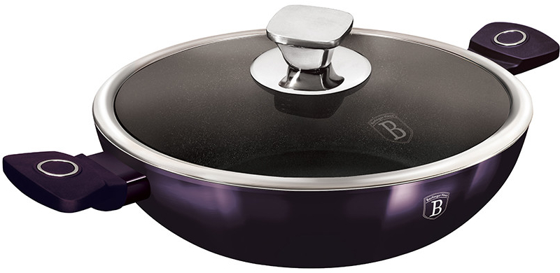 BerlingerHaus WOK pánev s poklicí PURPLE ECLIPSE COLLECTION 30 cm