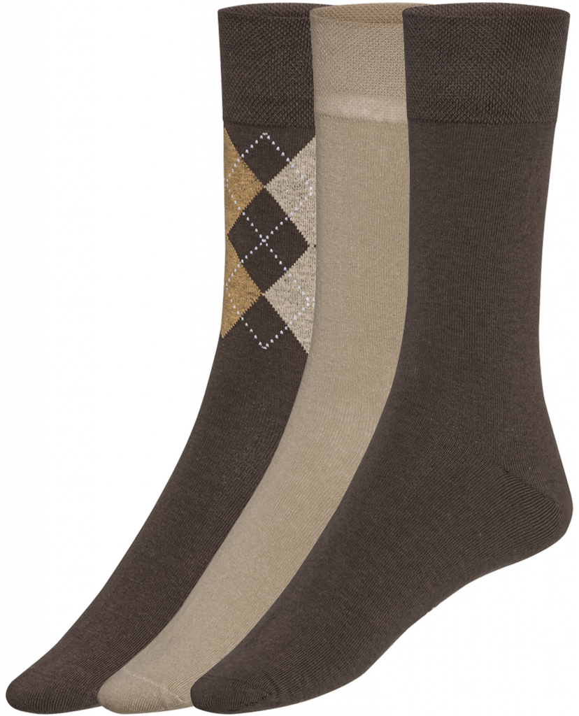 Livergy pánské ponožky s BIO bavlnou 3 párykostka/hnědá/béžová