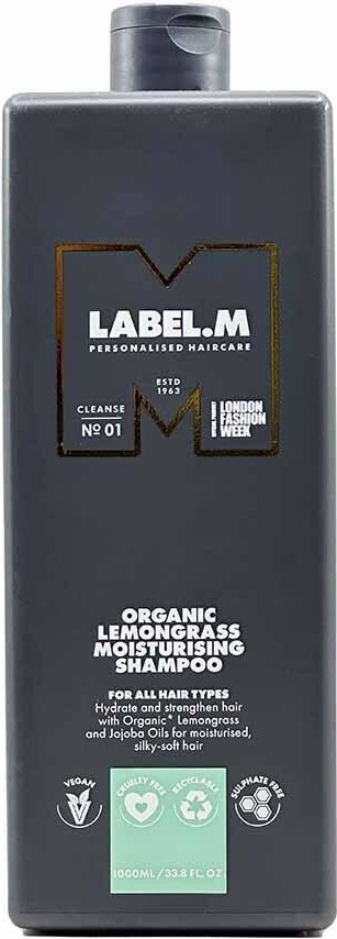 Label.m Organic Lemongrass Moisturising Shampoo Zklidňující hydratační šampon 1000 ml