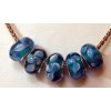 Korálky styl pandora, skleněné, lampwork, barvy tyrkysové
