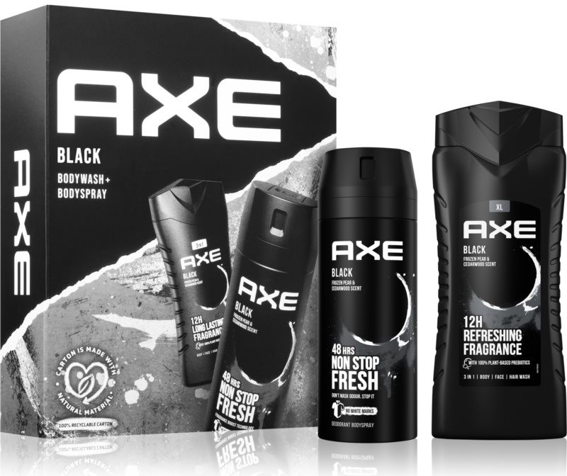 Axe Black Frozen Pear & Cedarwood deodorant a tělový sprej 150 ml + Frozen Pear & Cedarwood sprchový gel 250 ml