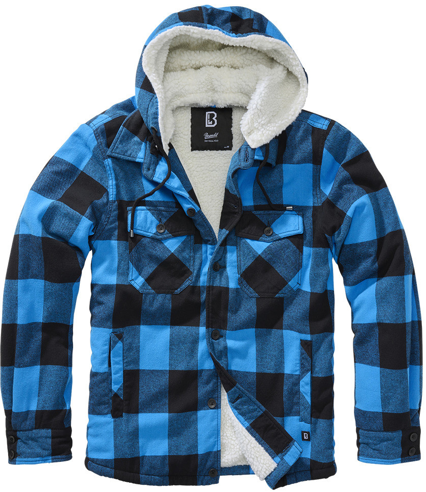 Brandit bunda Lumberjacket Hooded černá modrá