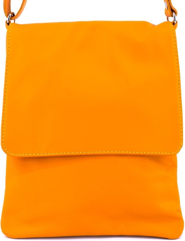 Arteddy dámská kožená crossbody kabelka s klopnou žlutá