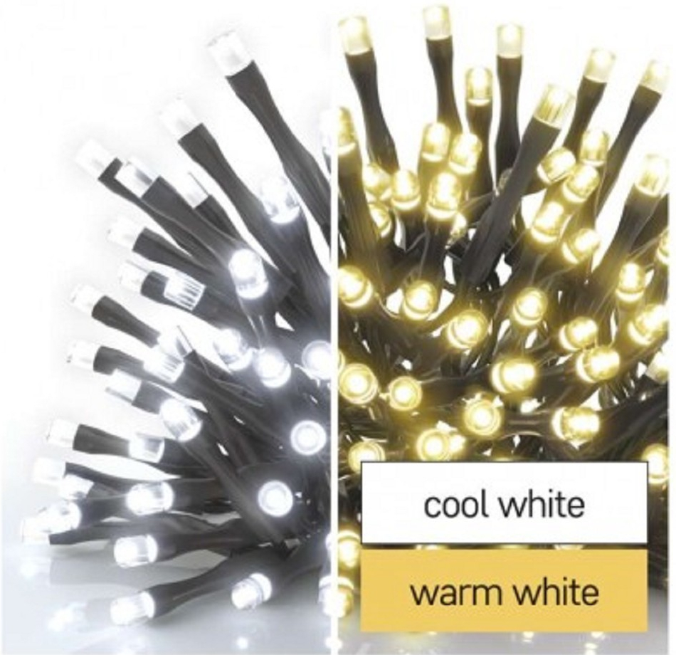 Emos D1AN01 Standard LED spojovací vánoční řetěz 10 m venkovní teplá studená bílá