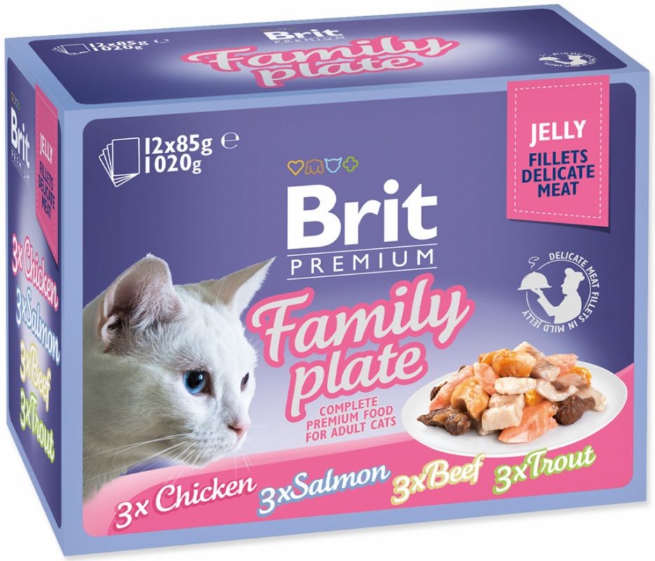 Brit Premium Cat D Fillets in Jelly Family Plate 12 x 85 g