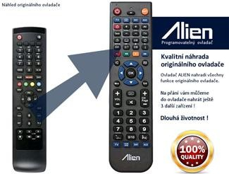 Dálkový ovladač Alien Zircon SHD 007, 077, 7777, miniBox HD