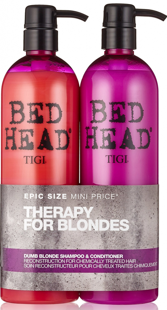 Tigi Bed Head Dumb Blonde šampon 750 ml + Blonde Reconstructor šampon a kondicionér pro poškozené blond vlasy 750 ml dárková sada