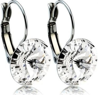 Swarovski Elements Rivoli stříbrné visací bílé kulaté 31229.1 Crystal bílá čirá křišťálová