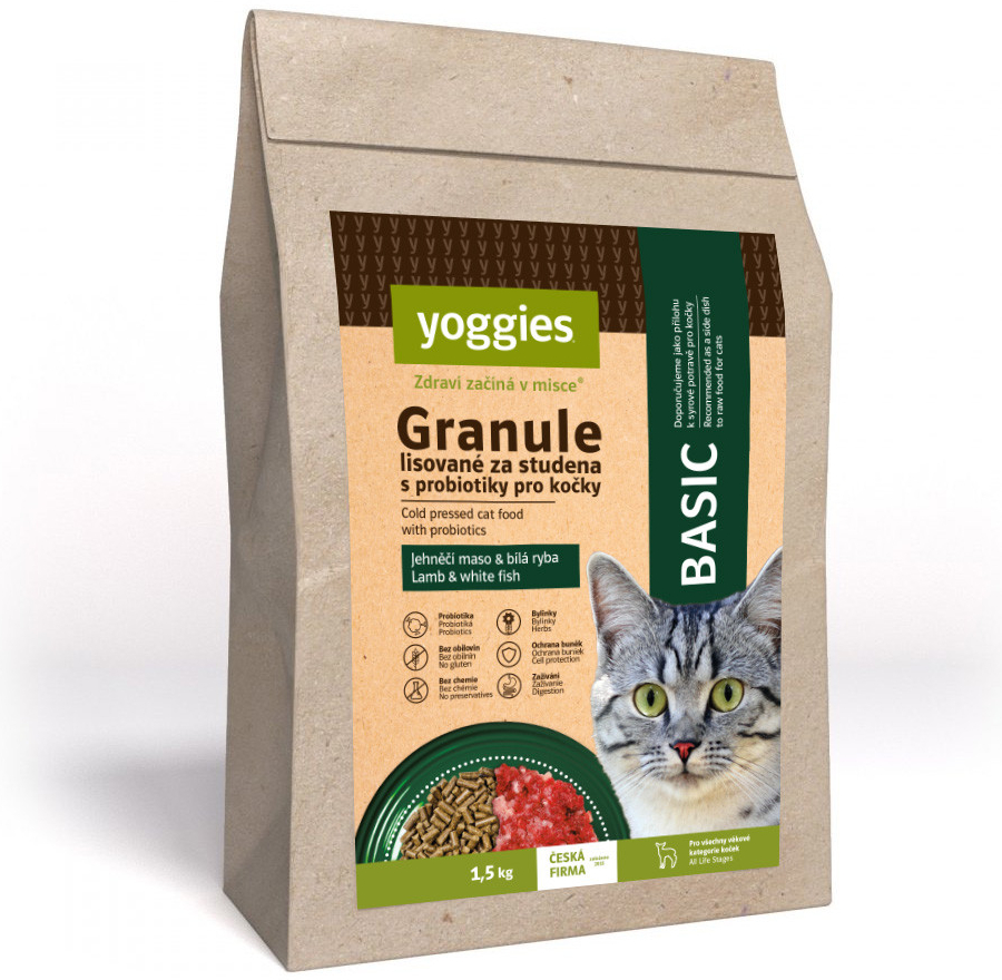 Yoggies Granule pro kočky Yoggies Cat Basic 1,5 kg