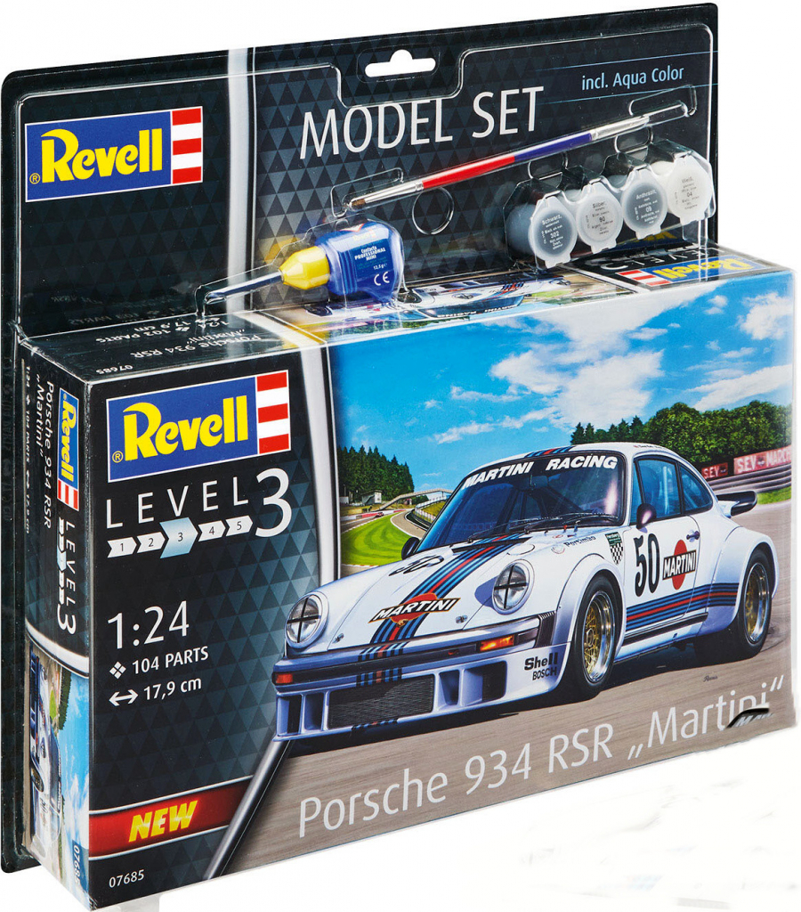 Revell slepovací model set Porsche 934 RSR Martini 1:24