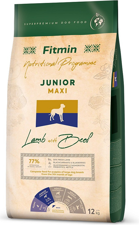 Fitmin Maxi Junior Lamb & Beef 12 kg