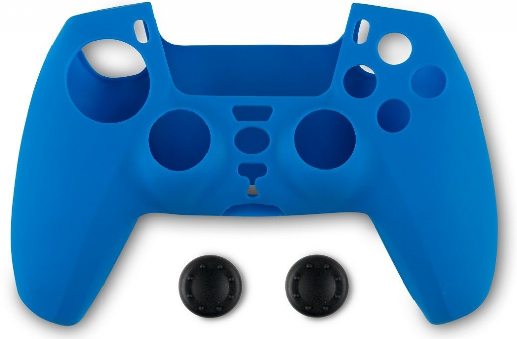 Spartan Gear Controller Silicon Skin Cover and Thumb Grips - Blue PS5