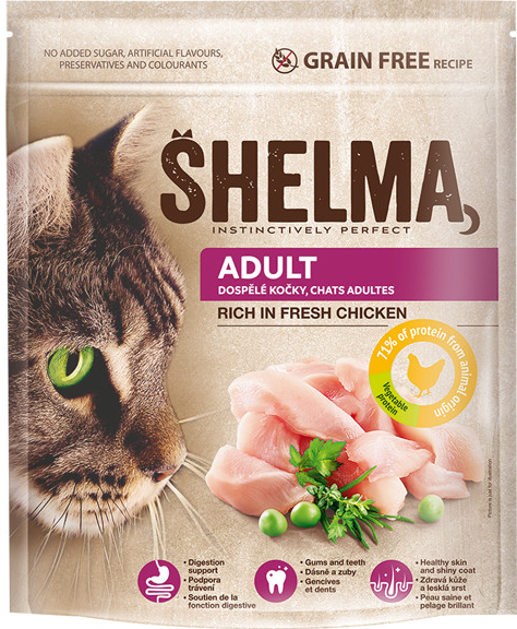 Shelma granule Grain free kočka čerstvé kuře 750 g