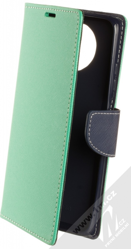 Pouzdro 1Mcz Fancy Book Xiaomi Redmi Note 9T mátově zelená modré
