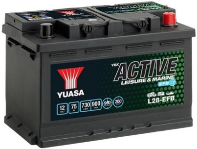 Yuasa YBX Active 12V 75Ah 730A L28-EFB