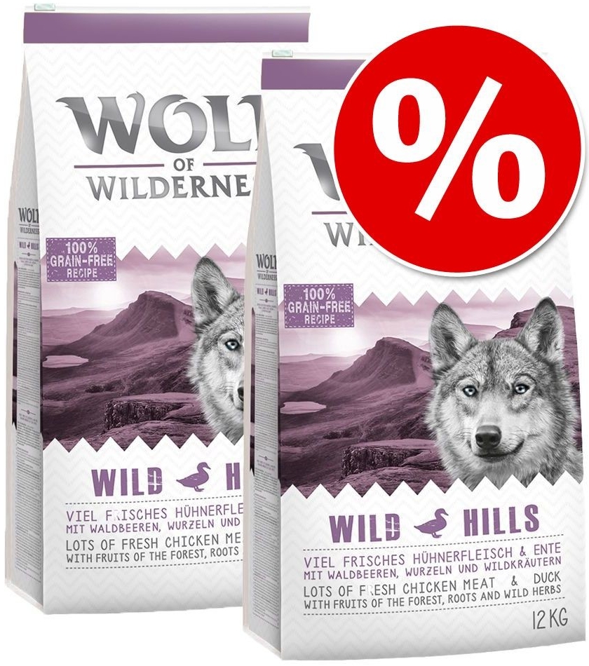 Wolf of Wilderness Scarlet Sunrise vepřové losos a tuňák 2 x 12 kg