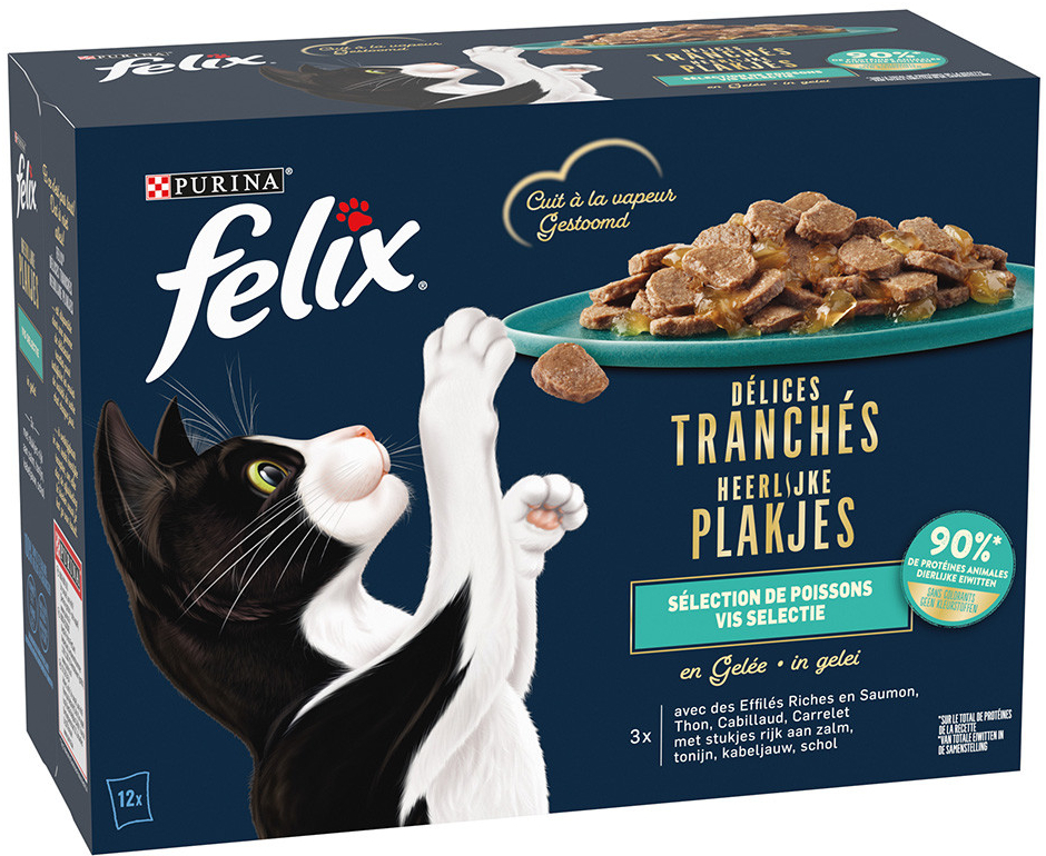 Felix Deliciously Sliced lahodný výběr z ryb v želé 12 x 80 g