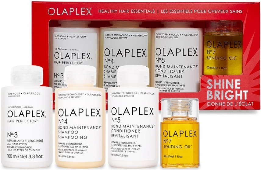 Olaplex Retail holiday šampon No. 4 100 ml + kondicionér No. 5 100 ml + intenzivní kúra No. 3 100 ml + olej No.7 30 ml dárková sada