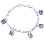 Swarovski Elements - čtverec violet