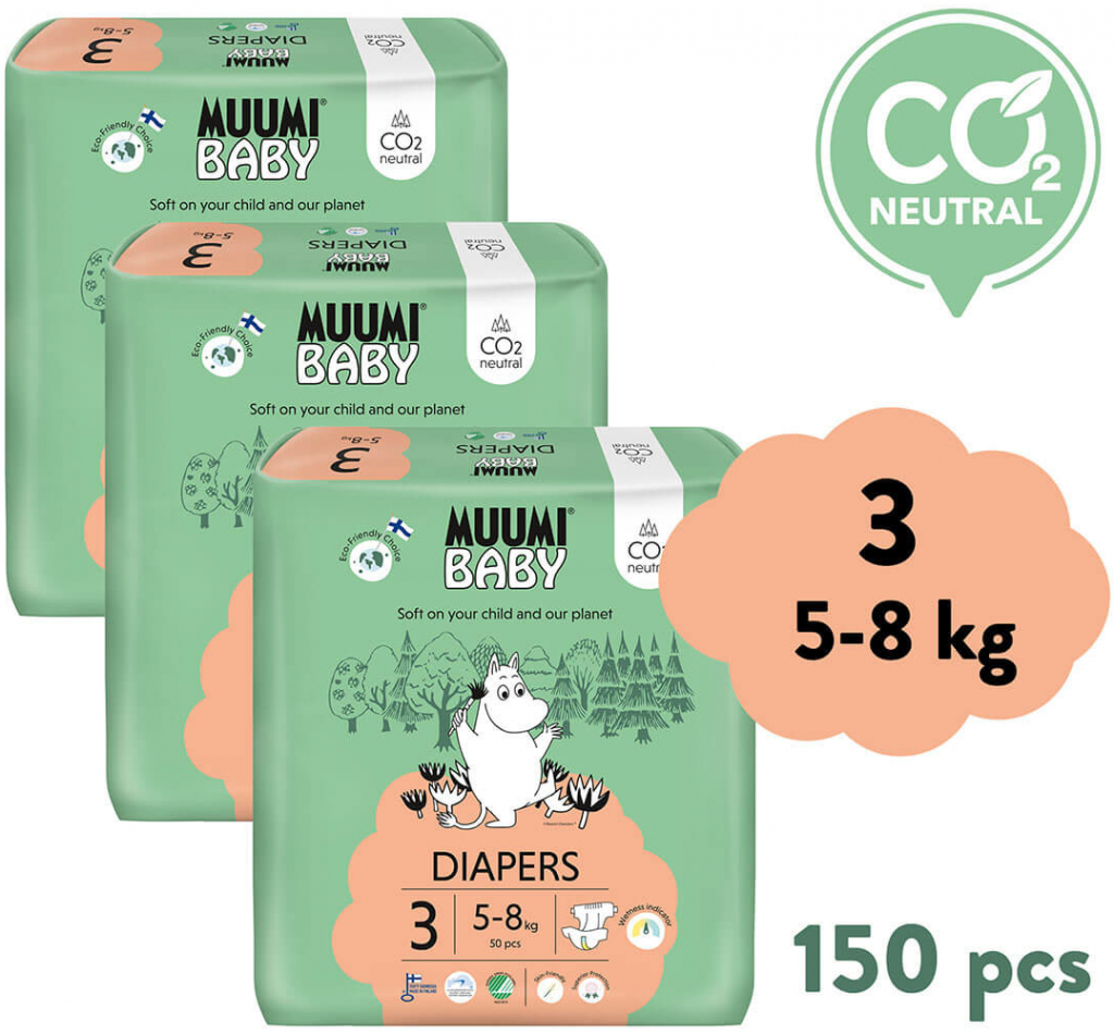 Muumi Baby 3 Midi 5-8 kg eko 150 ks