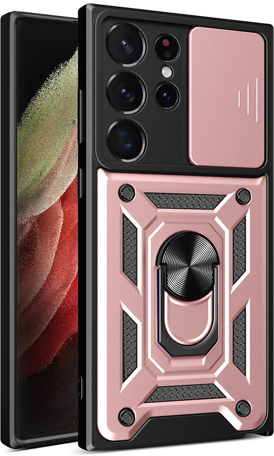 Pouzdro Hybrid Armor CAMSHIELD Samsung Galaxy S23 Ultra / růžové