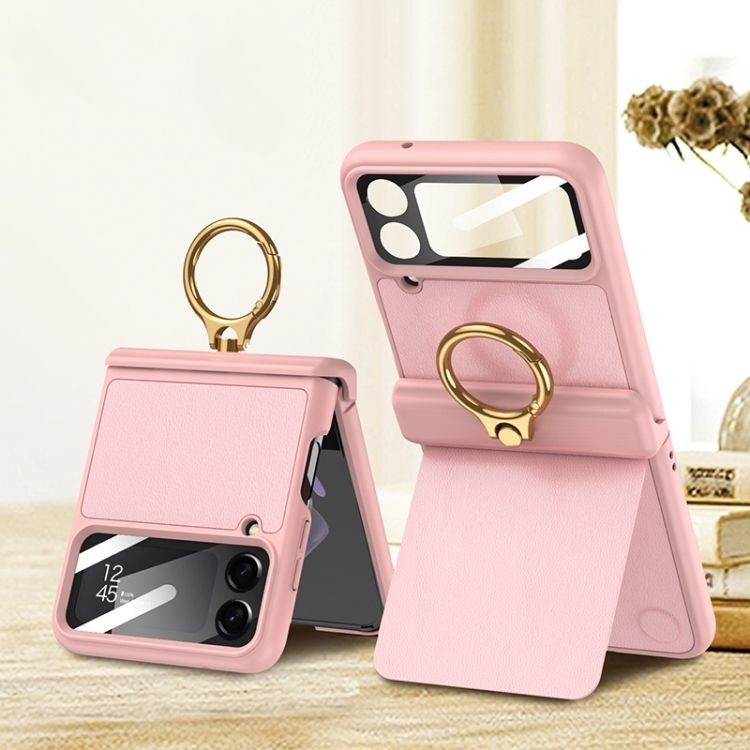 Pouzdro GKK Magnetic Ring case Samsung Galaxy Z Flip 4 růžové