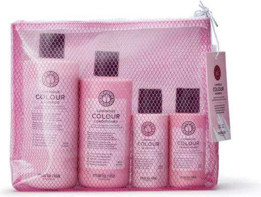 Maria Nila Luminous Colour Beauty Bag šampon 350 ml + kondicionér 300 ml + šampon 100 ml + kondicionér 100 ml dárková sada