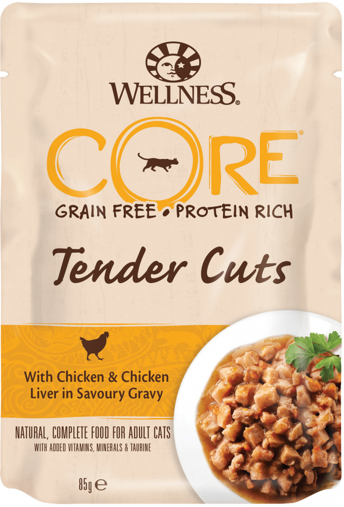 Wellness Core Tender Cuts with Chicken & Chicken Liver in Savoury Gravy 85 g