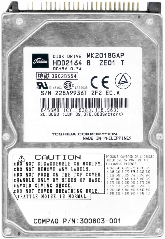 Toshiba 20GB PATA IDE/ATA 2,5\