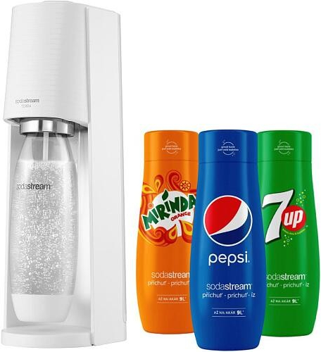 SodaStream Terra White + Sirup Pepsi 440 ml + Sirup Mirinda 440 ml + Sirup 7UP 440 ml