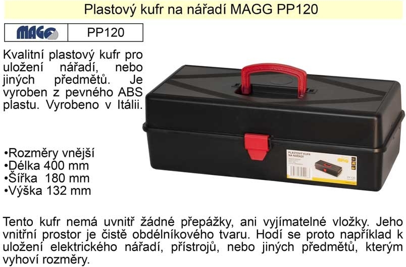 Magg PP120 400 x 180 x 132 mm kufr plastový na nářadí
