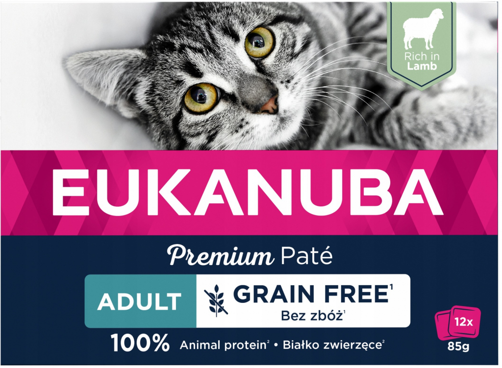 Eukanuba Adult bez obilovin jehněčí 12 x 85 g