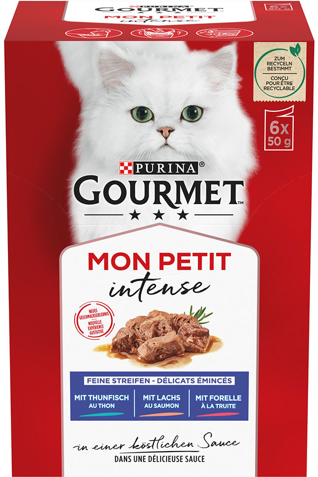 Gourmet Mon Petit Cat hovězí telecí jehněčí ve šťávě 6 x 50 g