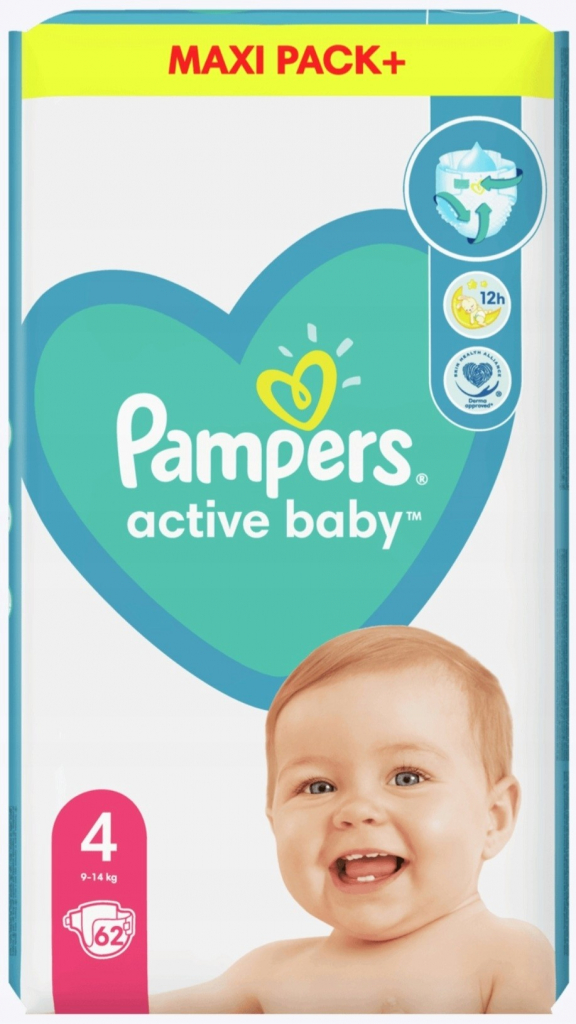 Pampers Active baby 4 62 ks