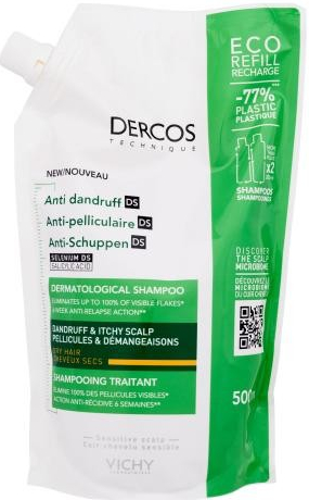 Vichy Dercos Anti Dandruff Dry Hair šampon proti lupům pro suché vlasy náplň 500 ml