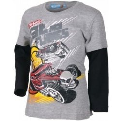 tričko Hot Wheels šedočerné - dlouhý rukáv