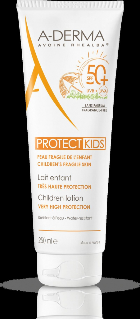 A-Derma Protect Kids ochranné opalovací mléko SPF50+ 250 ml