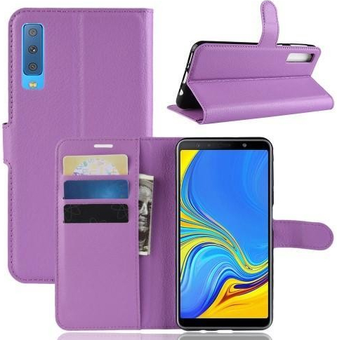 Pouzdro Skin PU kožené flipové Samsung Galaxy A7 2018 - fialové