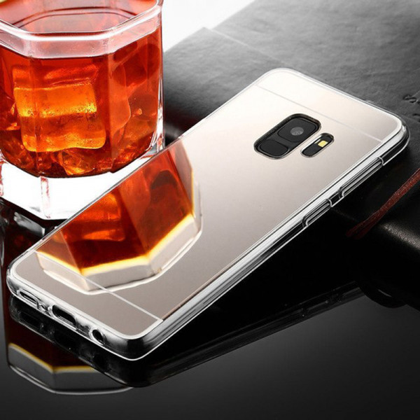 Pouzdro SES Silikonové zrcadlové ochranné Samsung Galaxy A8 2018 A530F - stříbrné