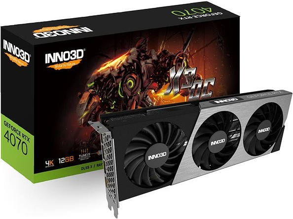 Inno3D GeForce RTX 4070 X3 OC 12GB GDDR6X N40703-126XX-185252L