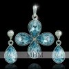Souprava Swarovski Čtyřlístek Aquamarine - modrá