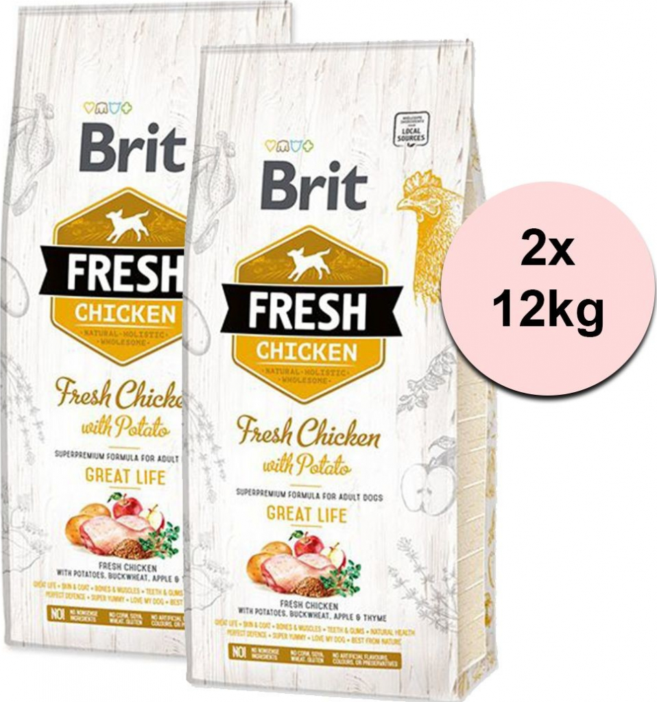 Brit Fresh Chicken with Potato Adult Great Life 2 x 12 kg