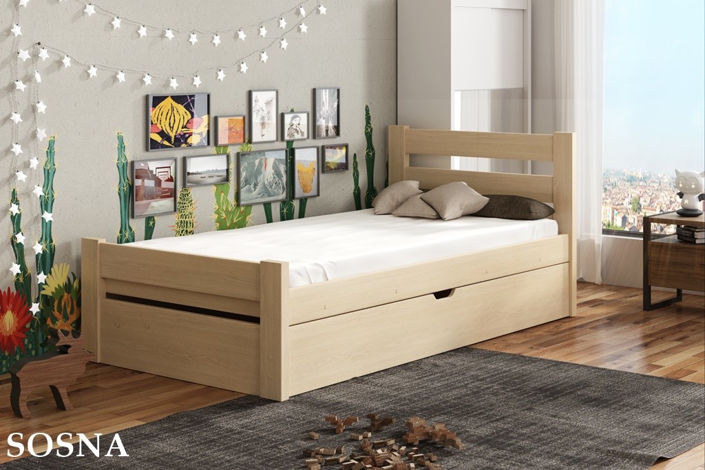 DP - Detske postele Nela s výklopným úložným prostorem Barva Přírodní